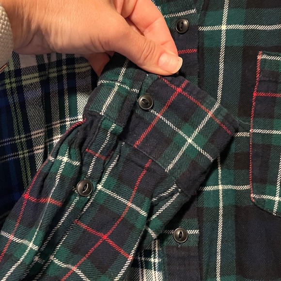 GAP Navy and Green Plaid Shirt - Picture 6 of 9
